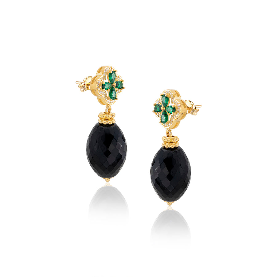Verona Onyx Earrings (Emerald)
