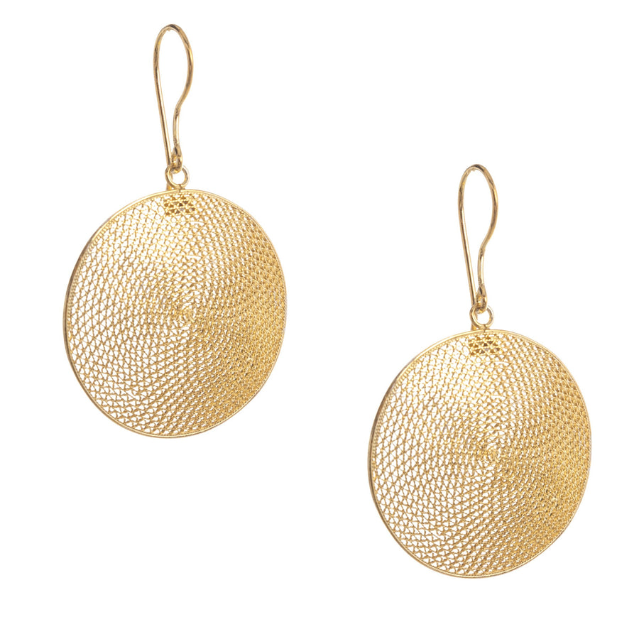 Gold Filigree Circle Earrings
