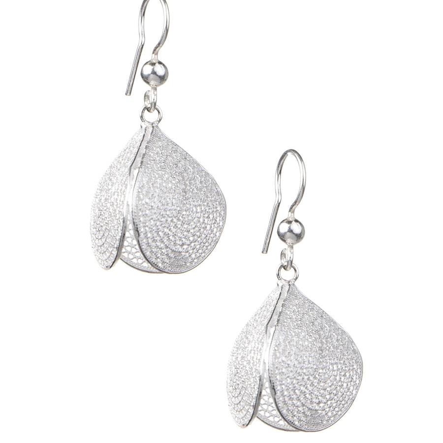 Silver Filigree Prism Earrings