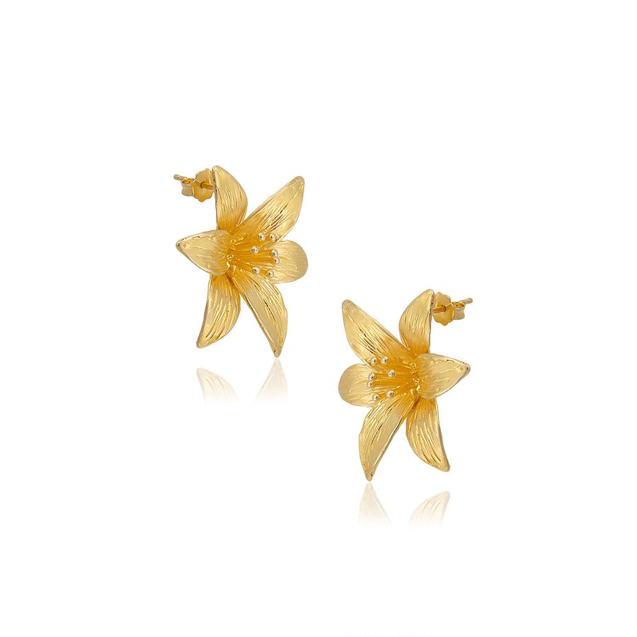 Gold Lily Earrings