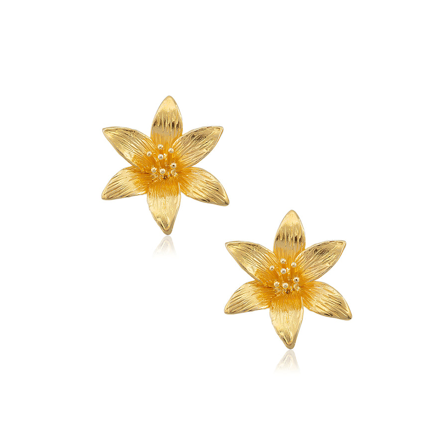 Gold Lily Earrings