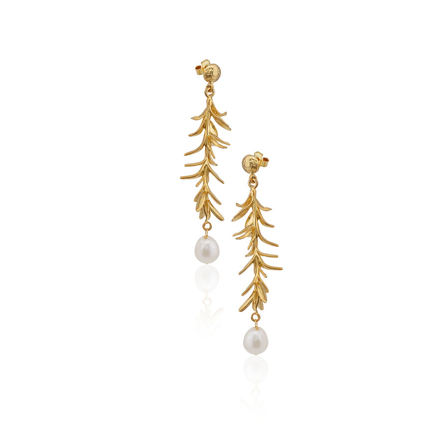 Seagrass Round Pearl Earring