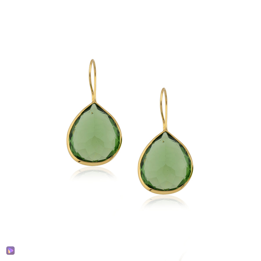 Olive Green Crystal Earrings