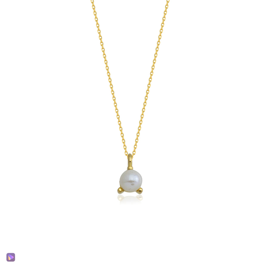 14k Tiny Pearl Necklace