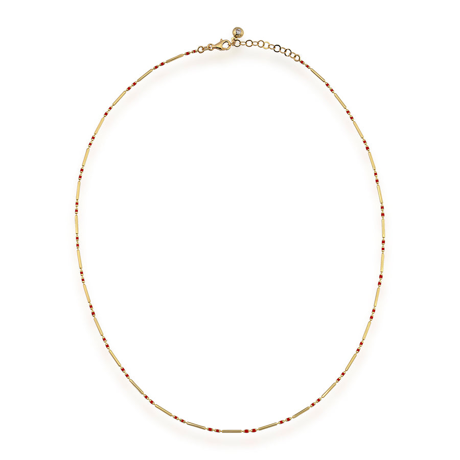 14k Enamel Bead Neckaces