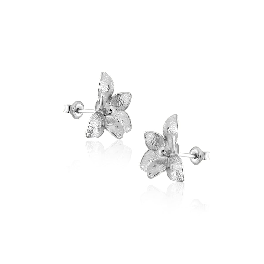 Silver Magnolia Flower Earring