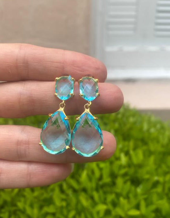 St. Tropez Blue Crystal Earring