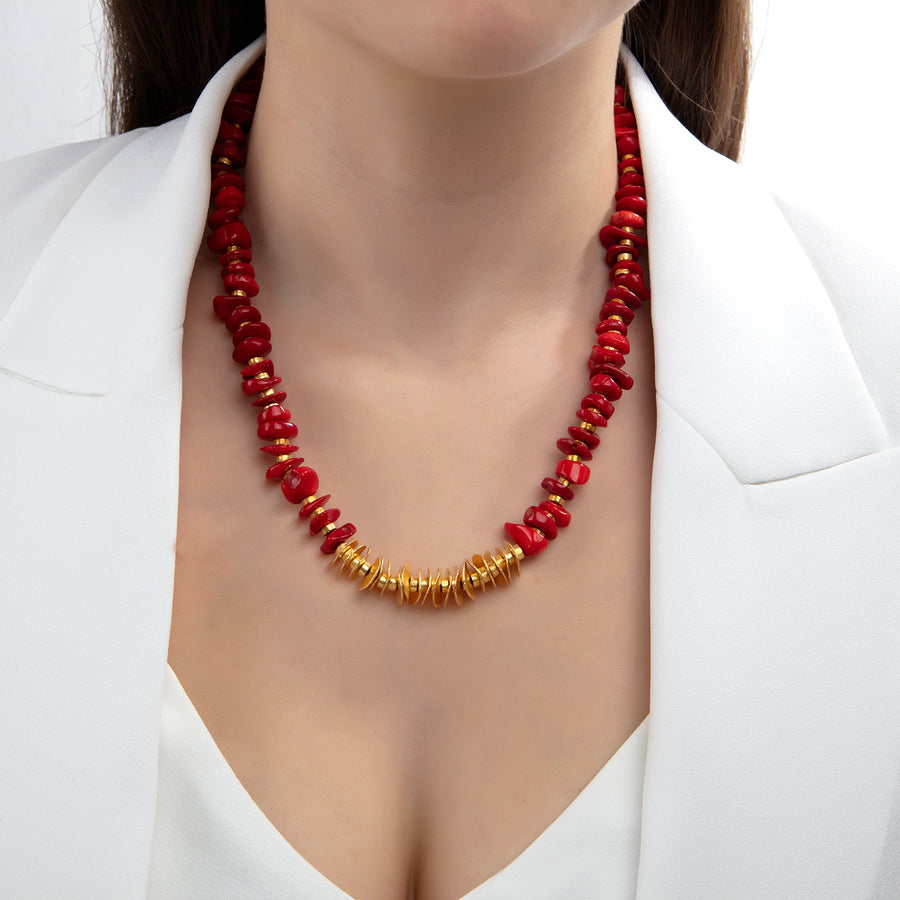 Glass Coral Necklace