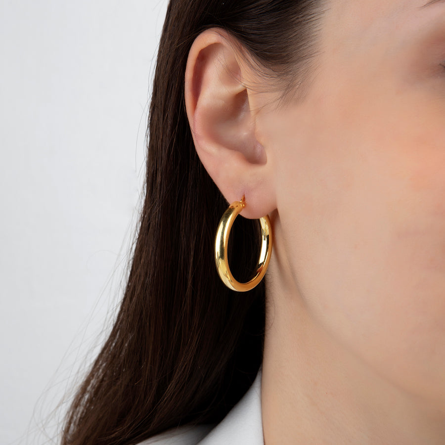 Thick Gold Hoops (large)
