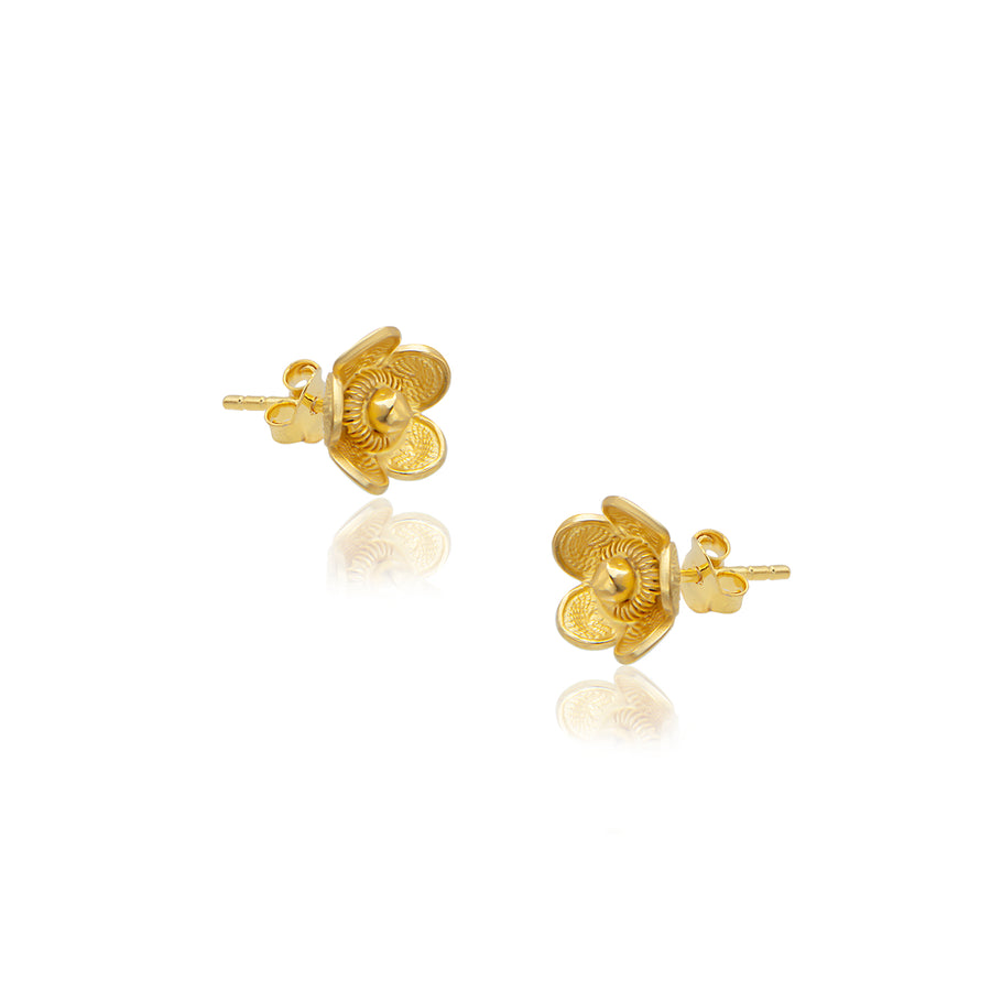 Gold Filigree Flower Earrings