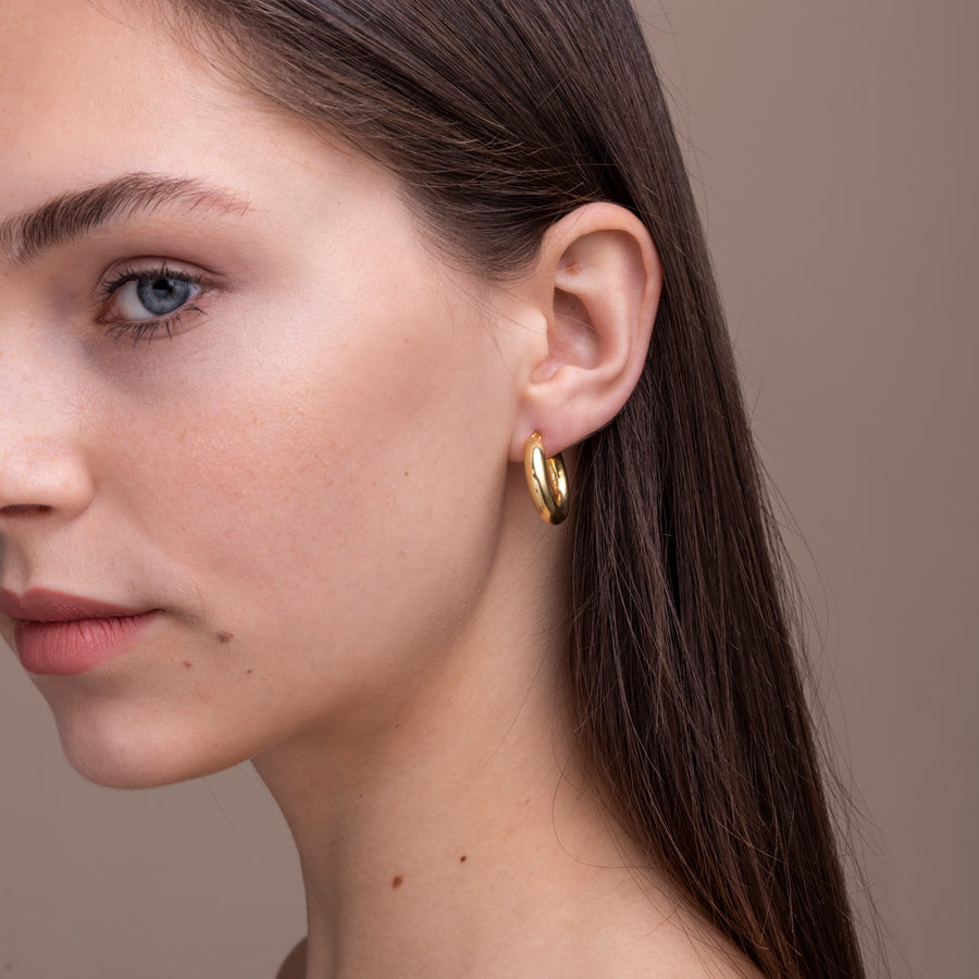 Thick Gold Hoops (small)