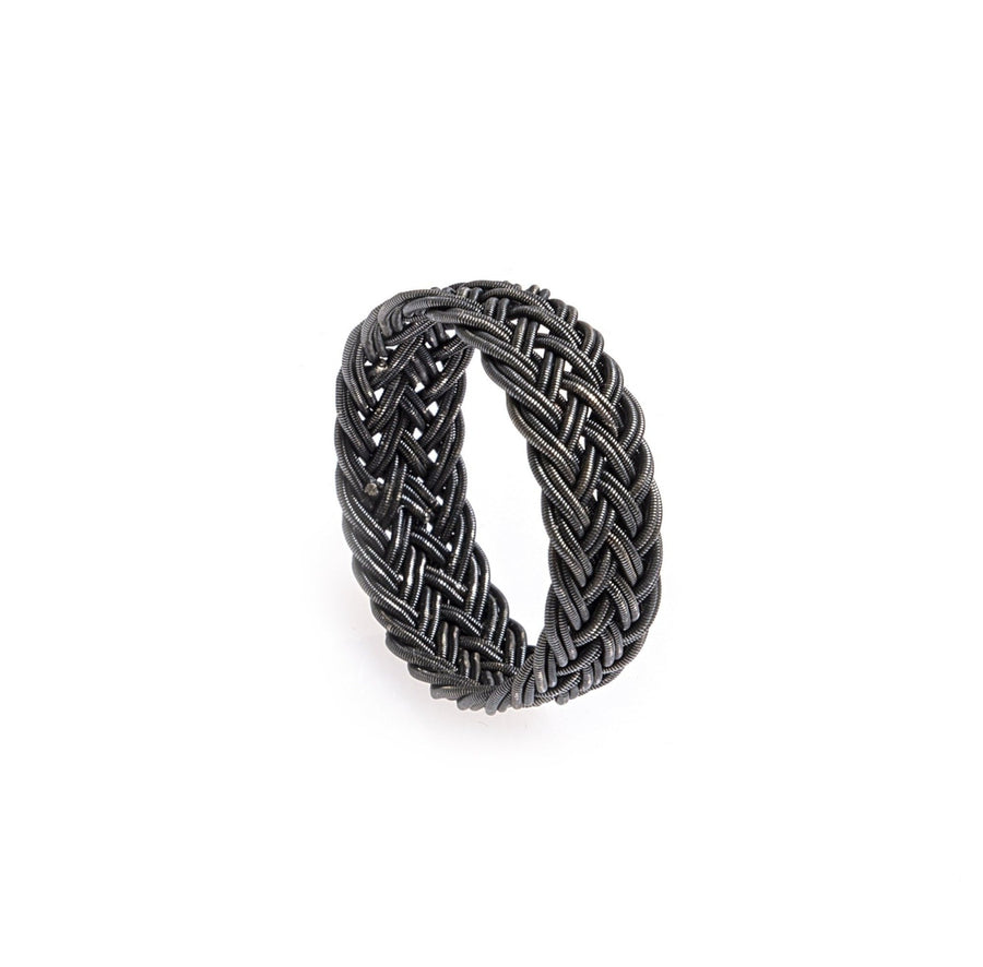 Woven Silver Ring - Samsun (dark)