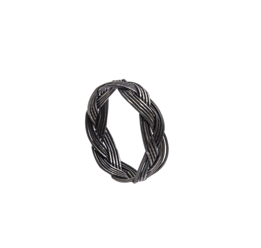 Woven Silver Ring - Hopa (dark)