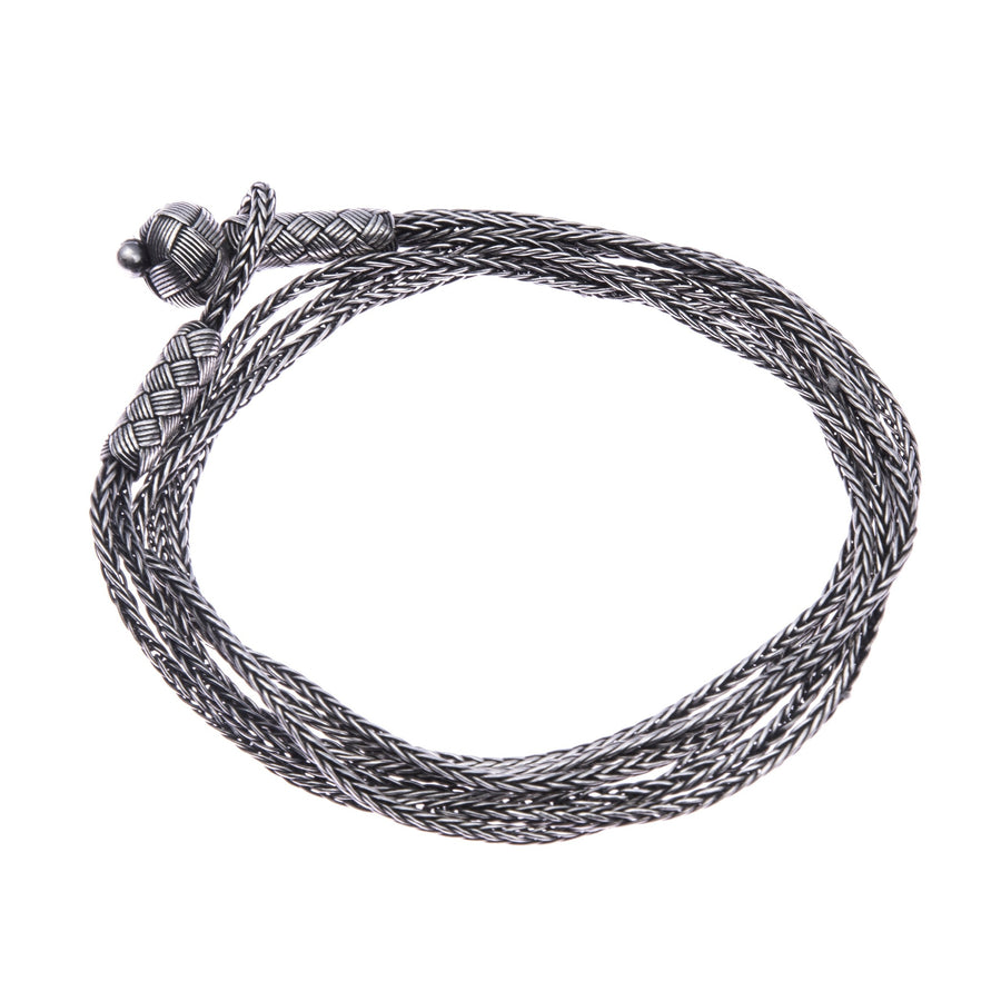 Silver Wrap-Around Bracelet (dark)