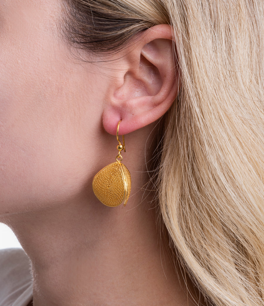 Gold Filigree Prism Earrings