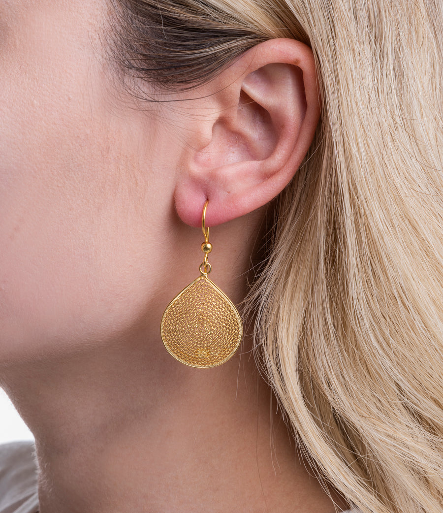 Howard's Round Shape Gold Filigree Drop Dangle Earrings for Women -  Walmart.com