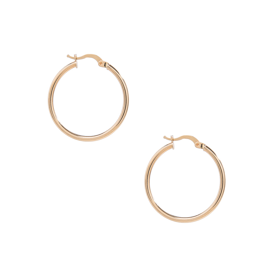 14k Solid Gold Thin Hoops (large)