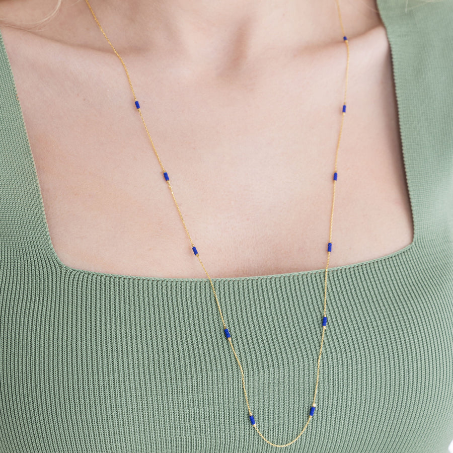 Triple Bead Necklace- Long